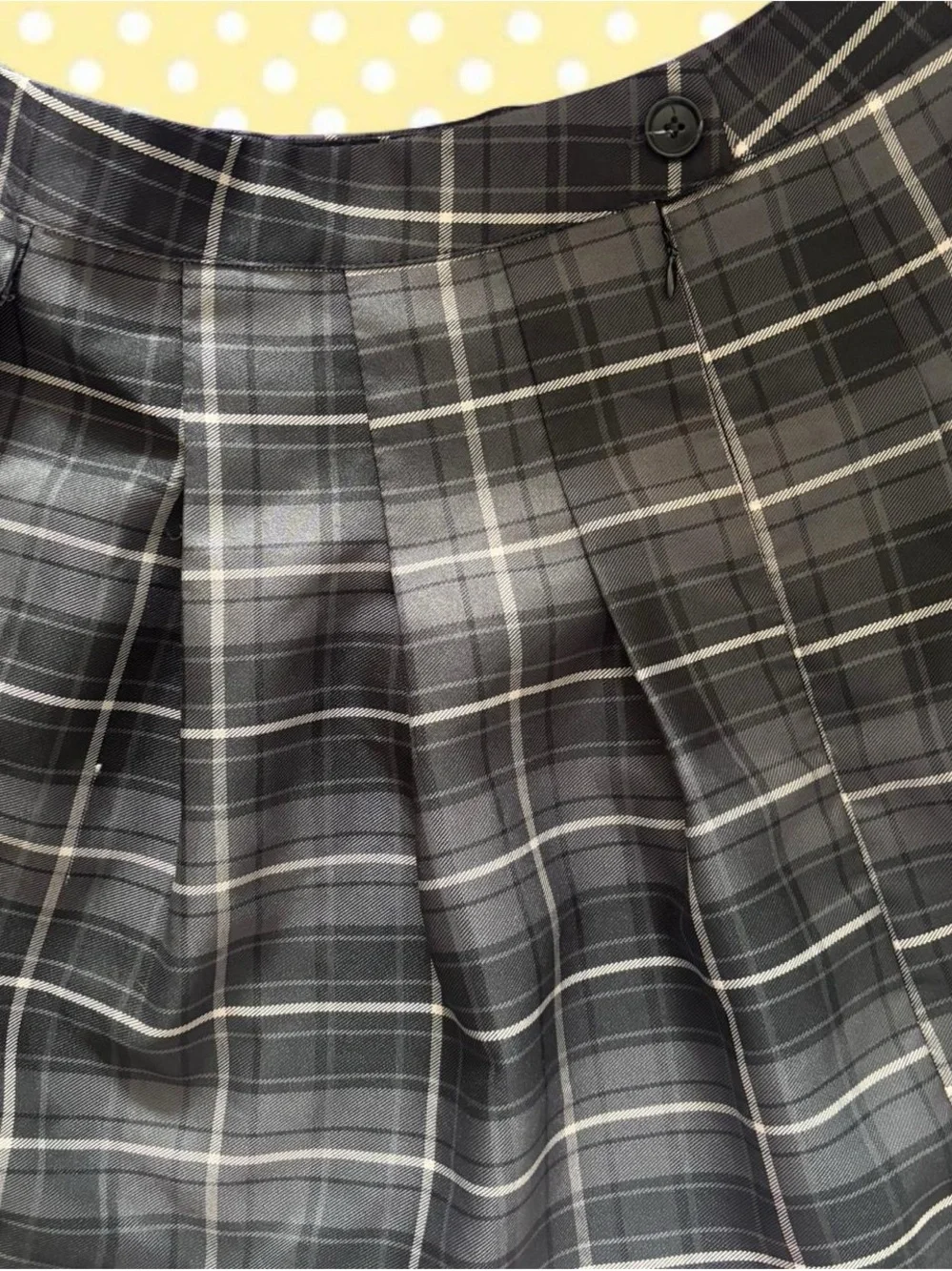 Grey Plaid Pleated Women’s Skirt